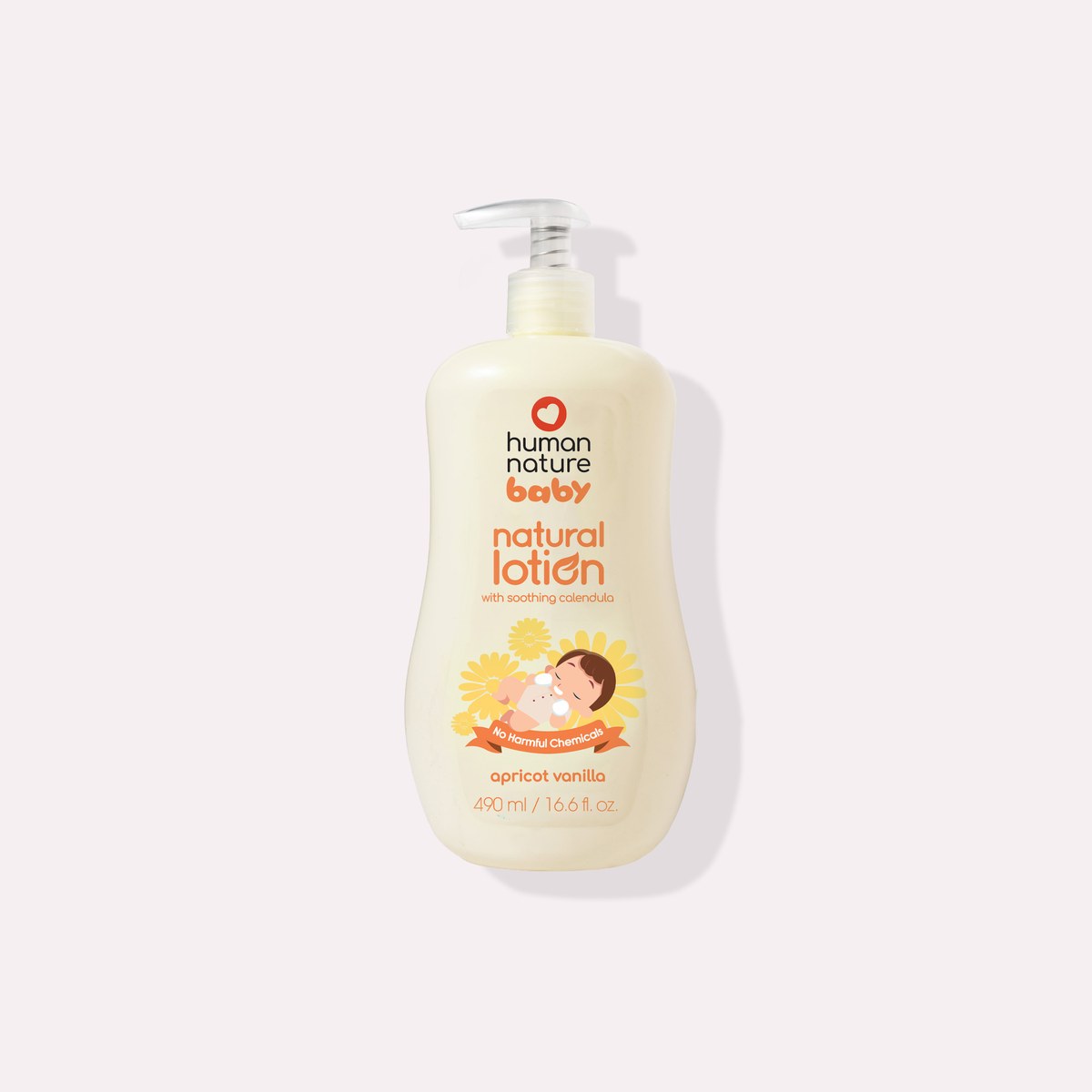 Human Nature Natural Baby Lotion - Calendula 490 ml Apricot Vanilla Scent