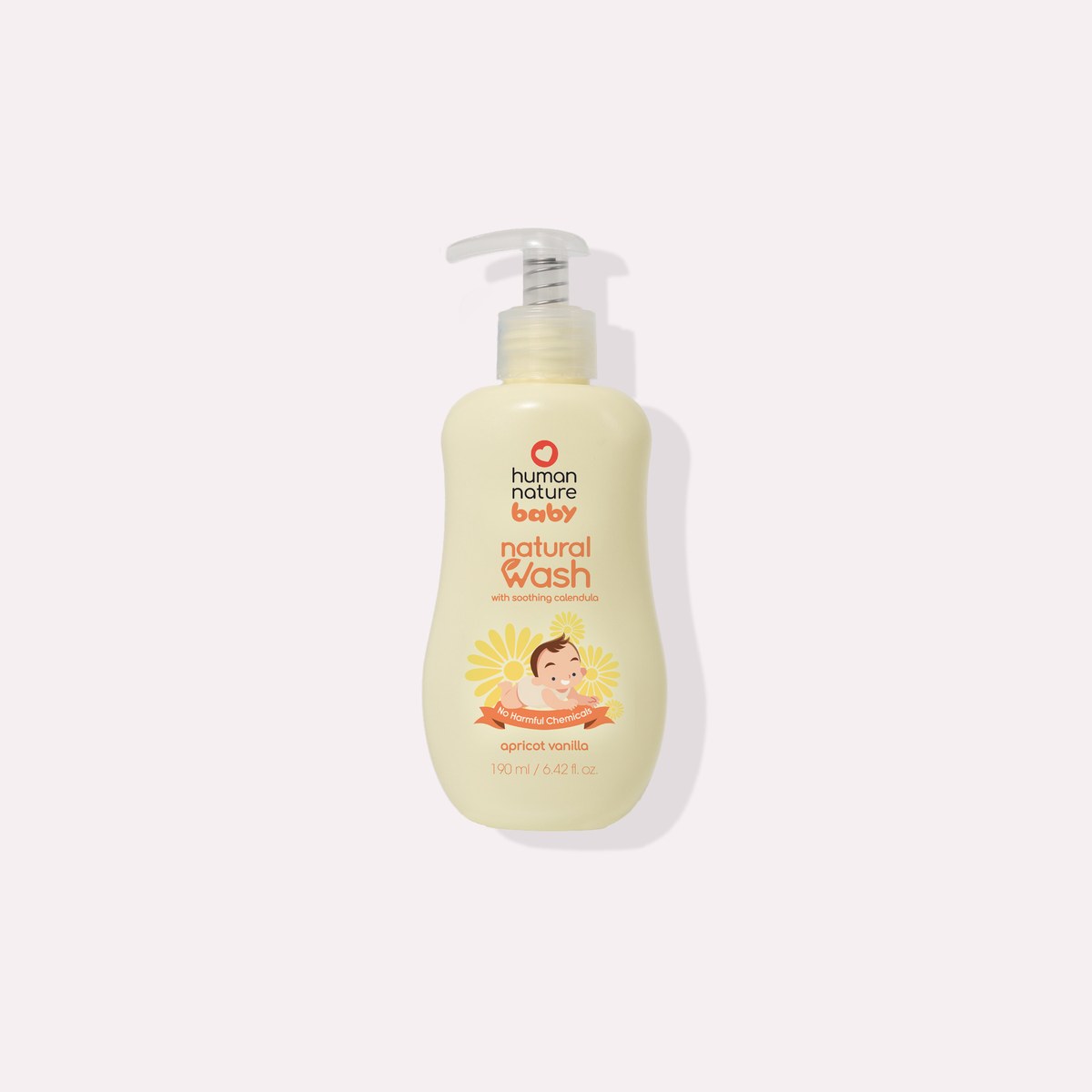 Human Nature Natural Baby Wash - Calendula 190 ml Apricot Vanilla Scent