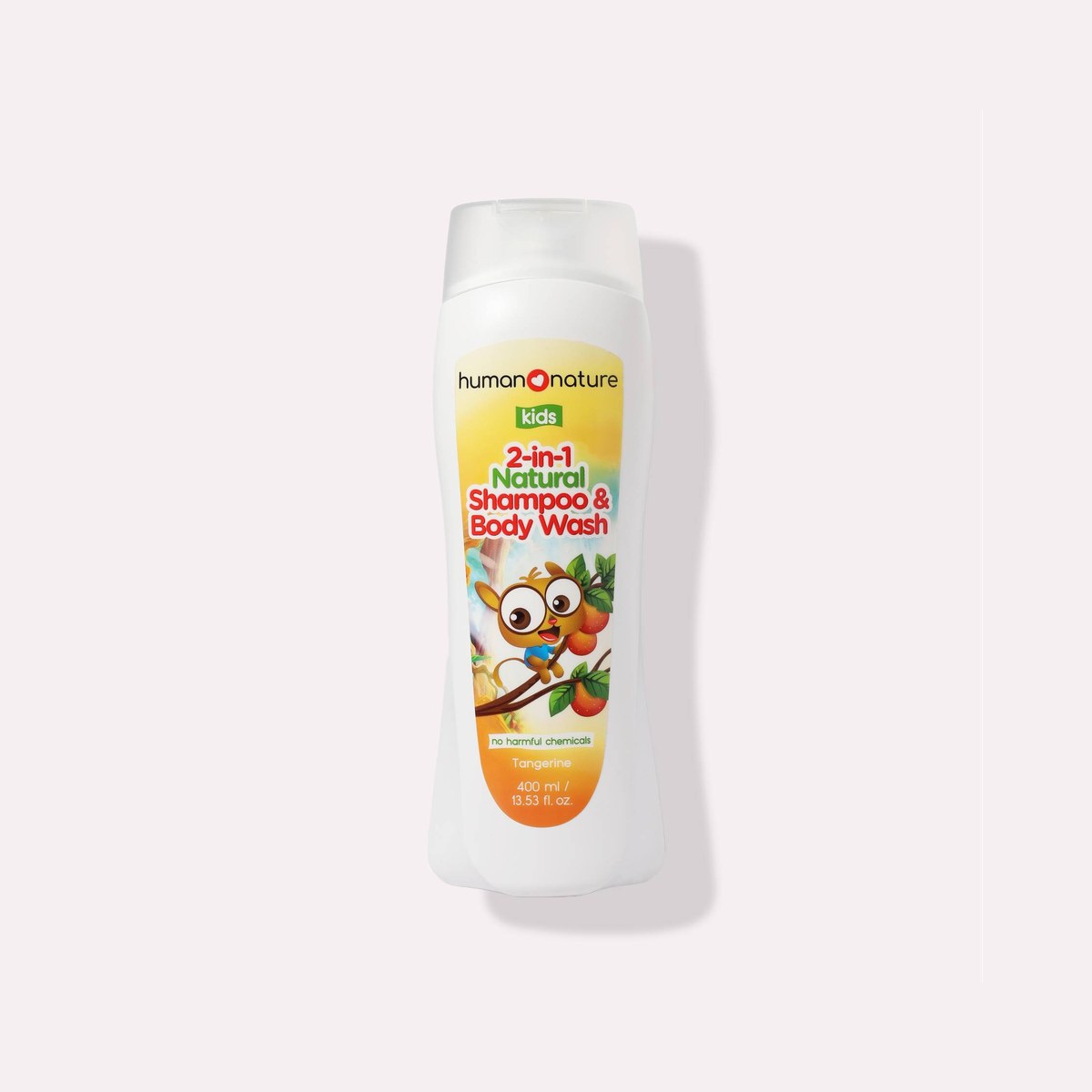 Human Nature Kids Shampoo and Body Wash 400 ml Tangerine (Tarsier) Scent