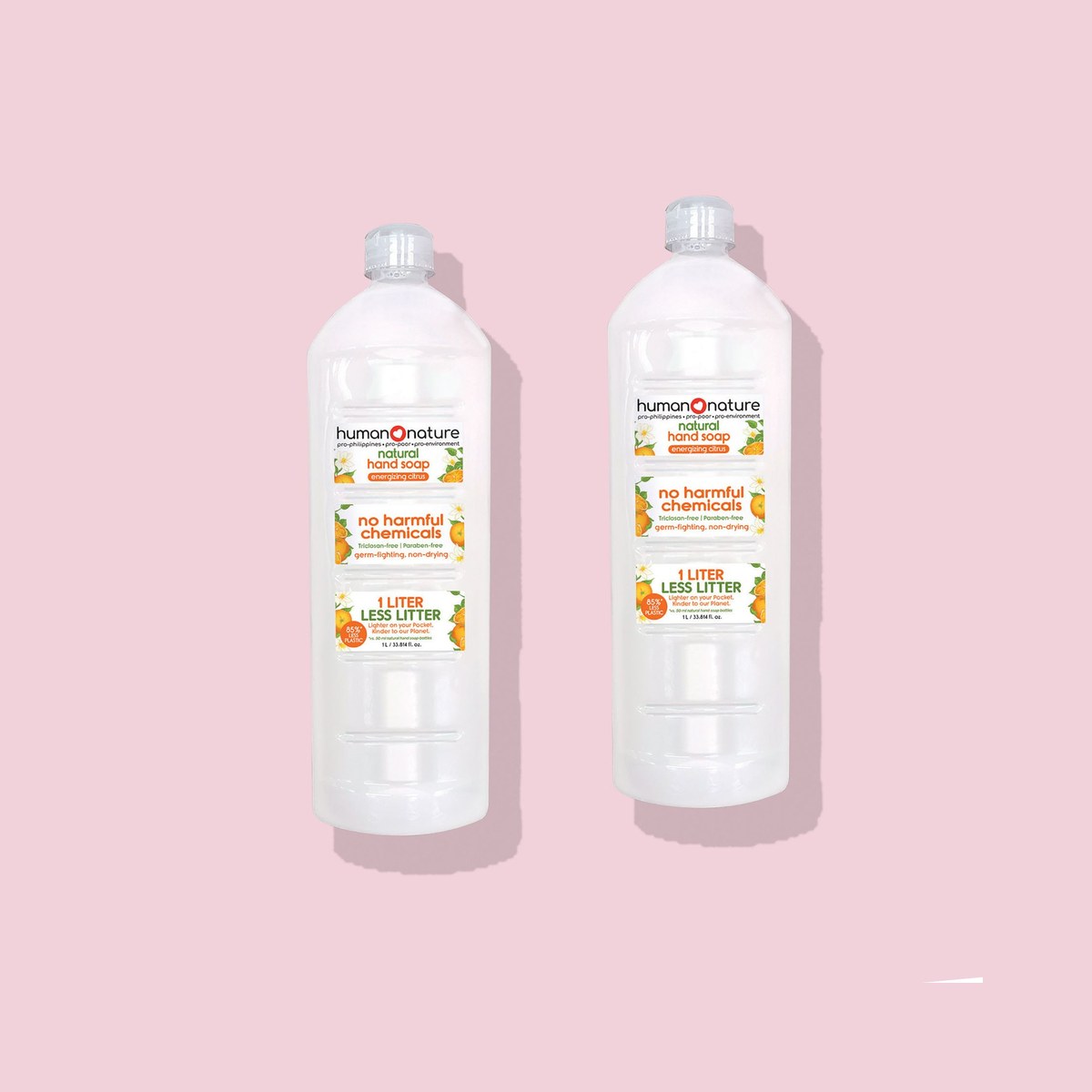 Human Nature 2x 1 L Natural Hand Soap Energizing Citrus Scent