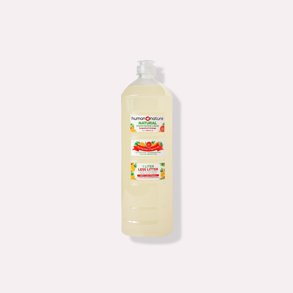 Human Nature Natural Dishwashing Liquid 1 L Grapefruit Orange Scent