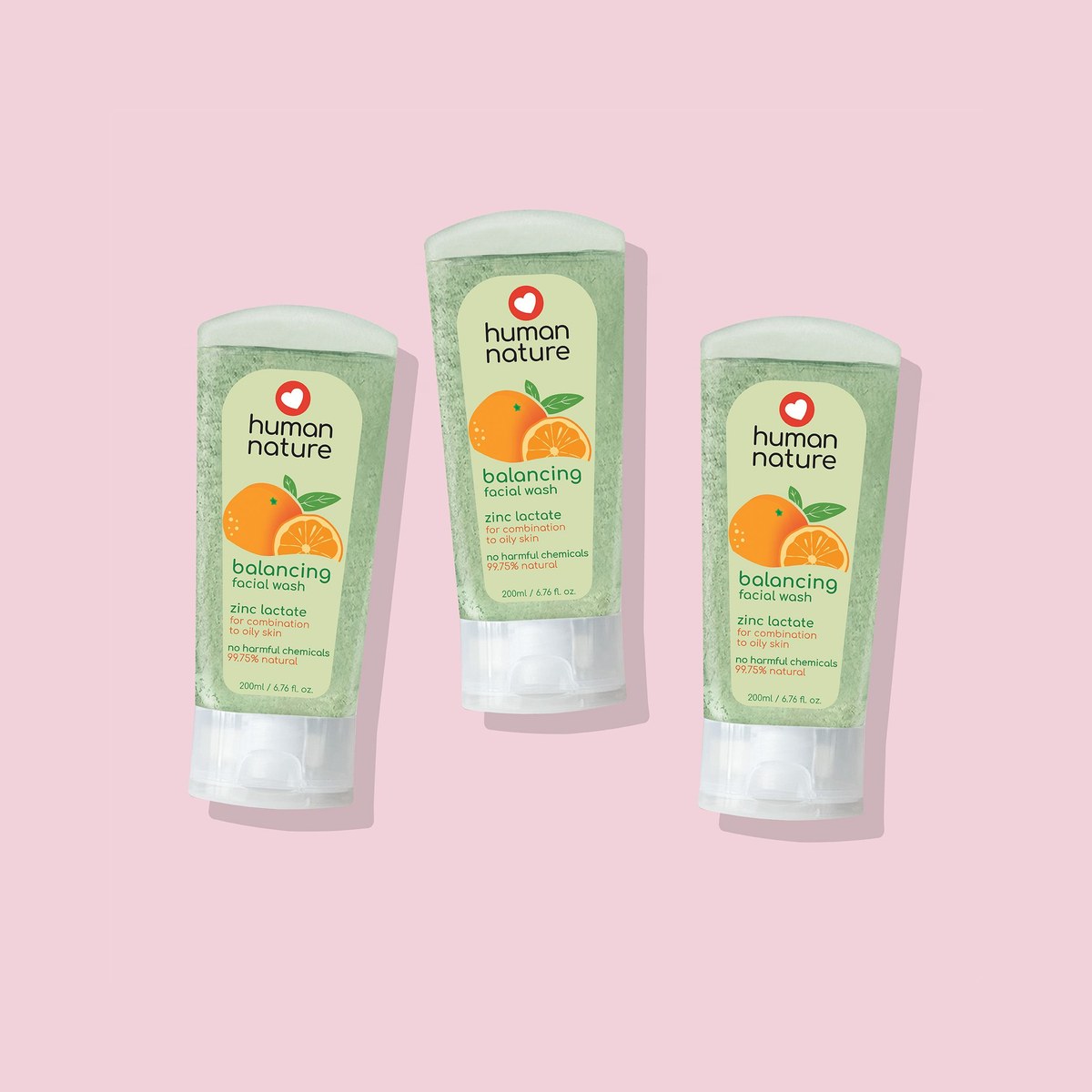 Human Nature 3x 200 ml Balancing Facial Wash