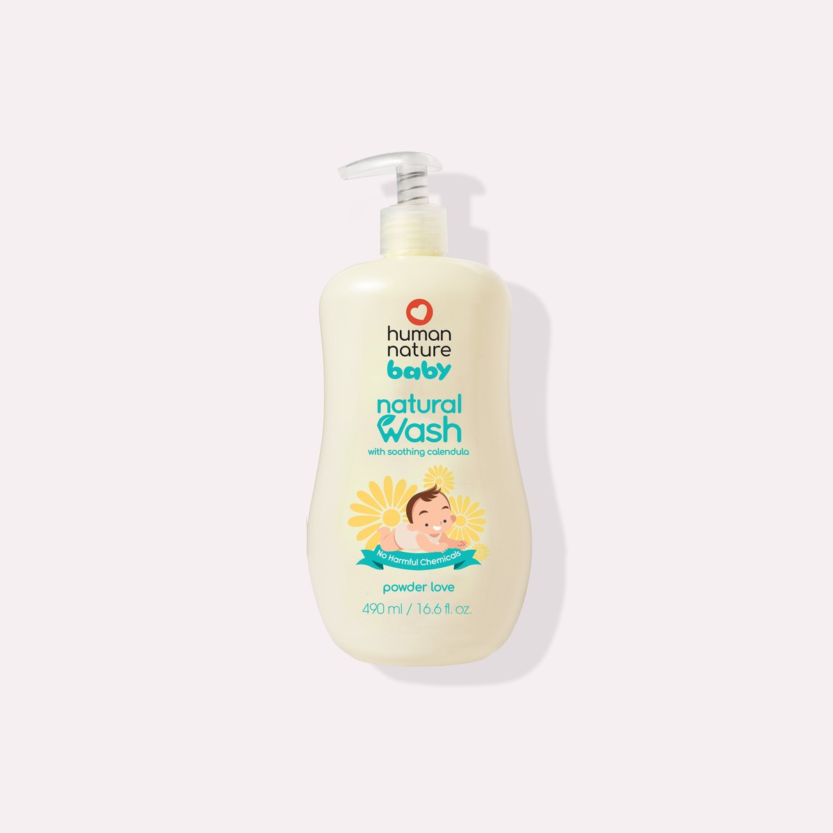 Human Nature Natural Baby Wash - Calendula 490 ml Powder Love Scent