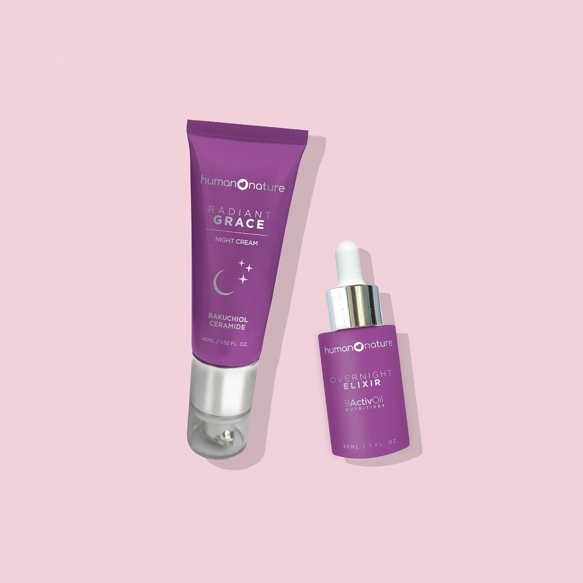 Human Nature 45 grams Radiant Grace Night Cream + 30 ml Overnight Elixir