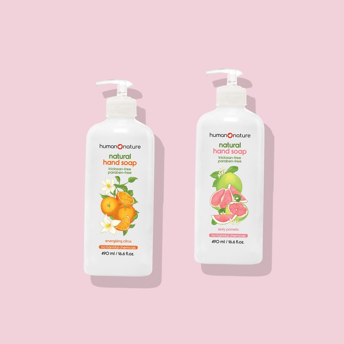 Human Nature 490 ml Natural Hand Soap Energizing Citrus + Zesty Pomelo Scent