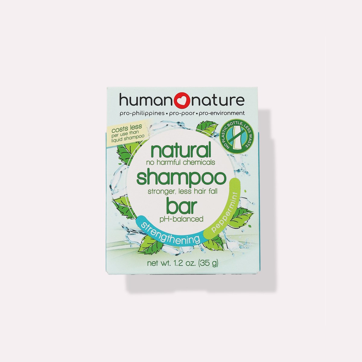 Human Nature Natural Strengthening Shampoo Bar 35 grams Peppermint Scent