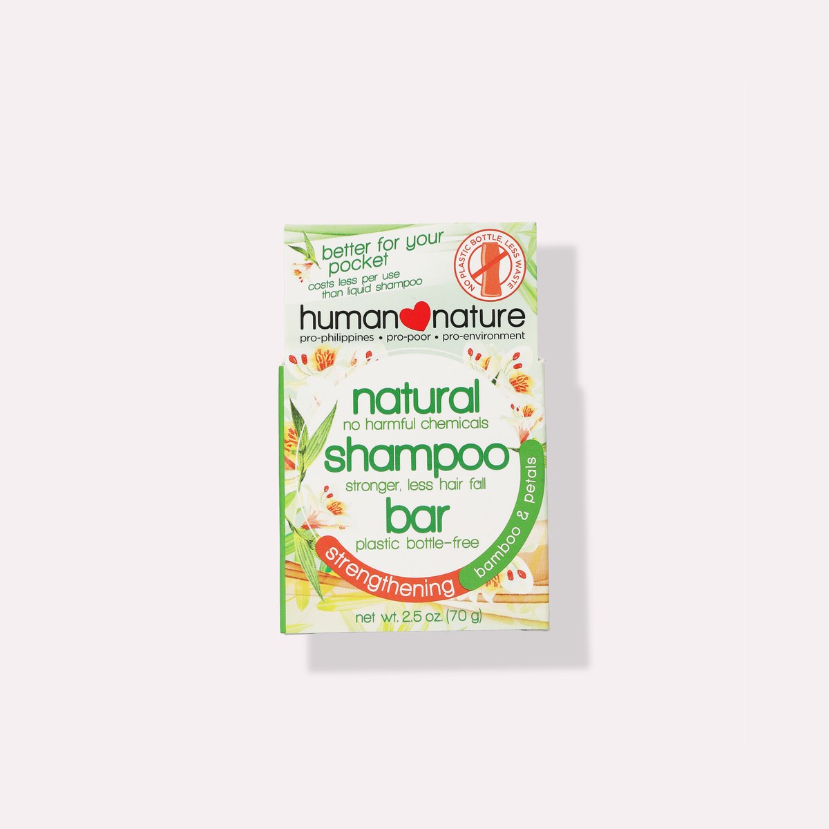 Human Nature Natural Strengthening Shampoo Bar 70 grams Bamboo & Petals Scent