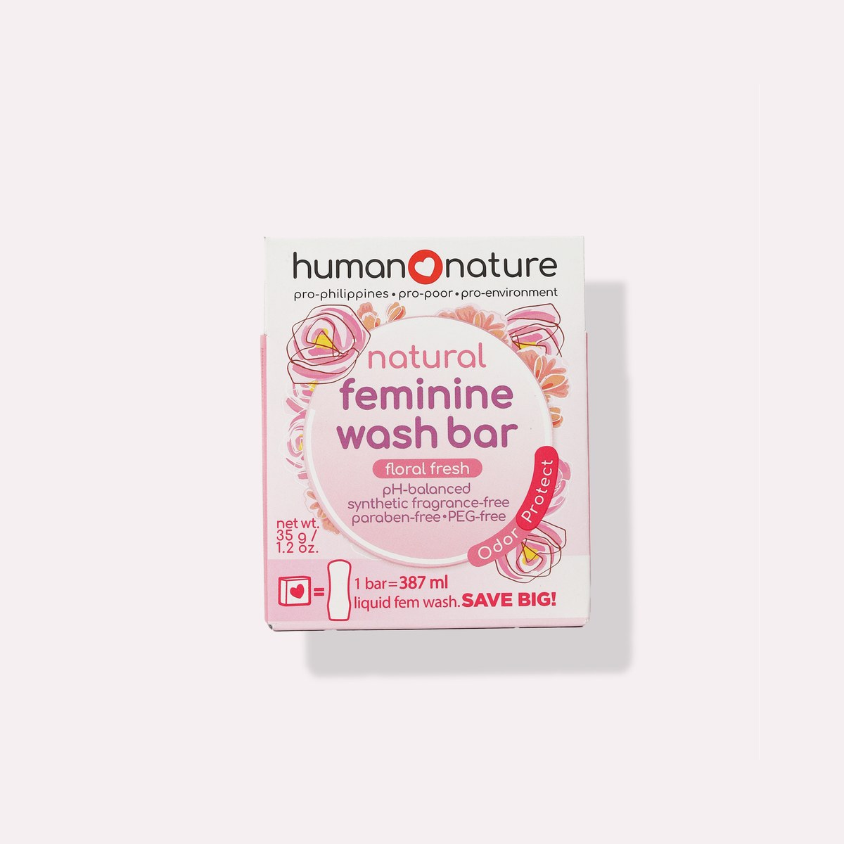 Human Nature Natural Feminine Wash Bar 35 grams Floral Fresh Scent