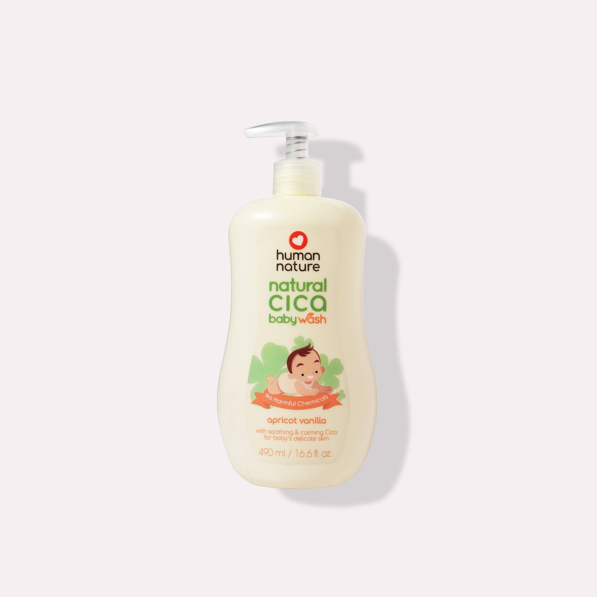 Human Nature Natural Cica Baby Wash 490 ml Apricot Vanilla Scent