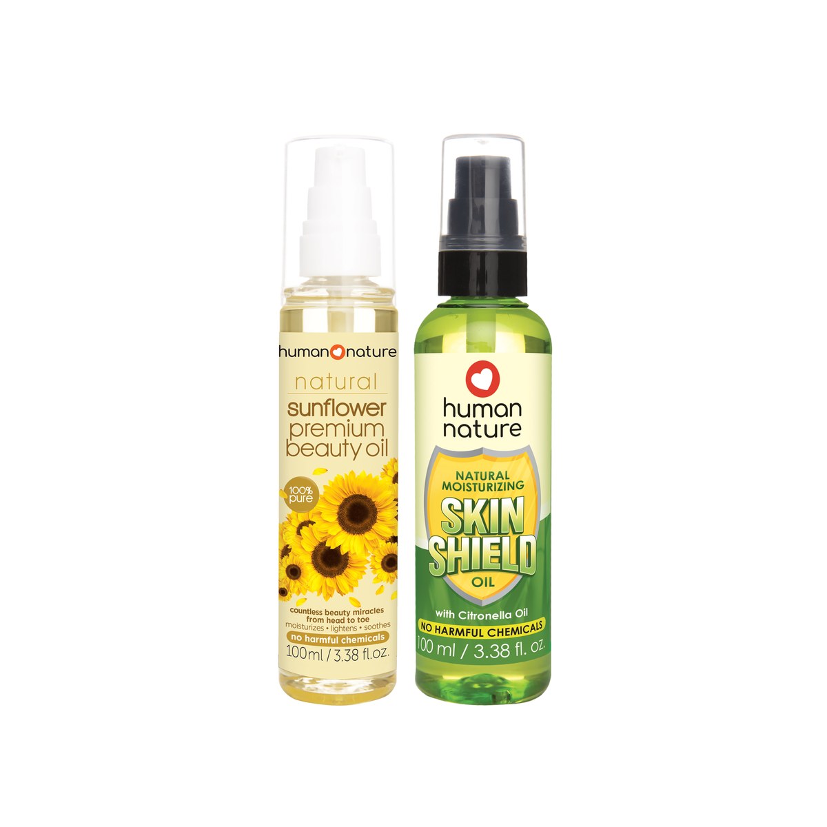 Human Nature 100 ml Sunflower Beauty Oil + 100 ml Skin Shield Oil