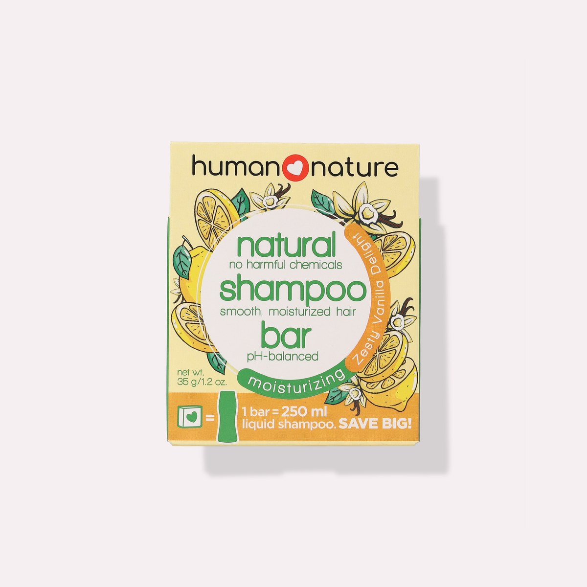 Human Nature Natural Moisturizing Shampoo Bar 35 grams Zesty Vanilla Scent
